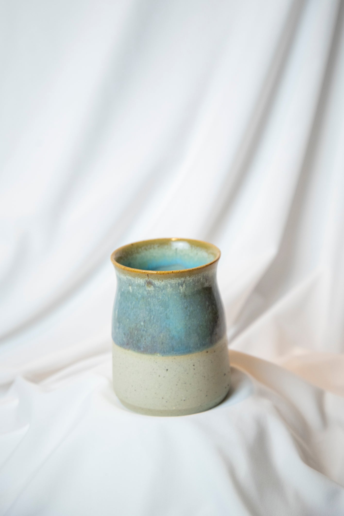 Half glazed vase