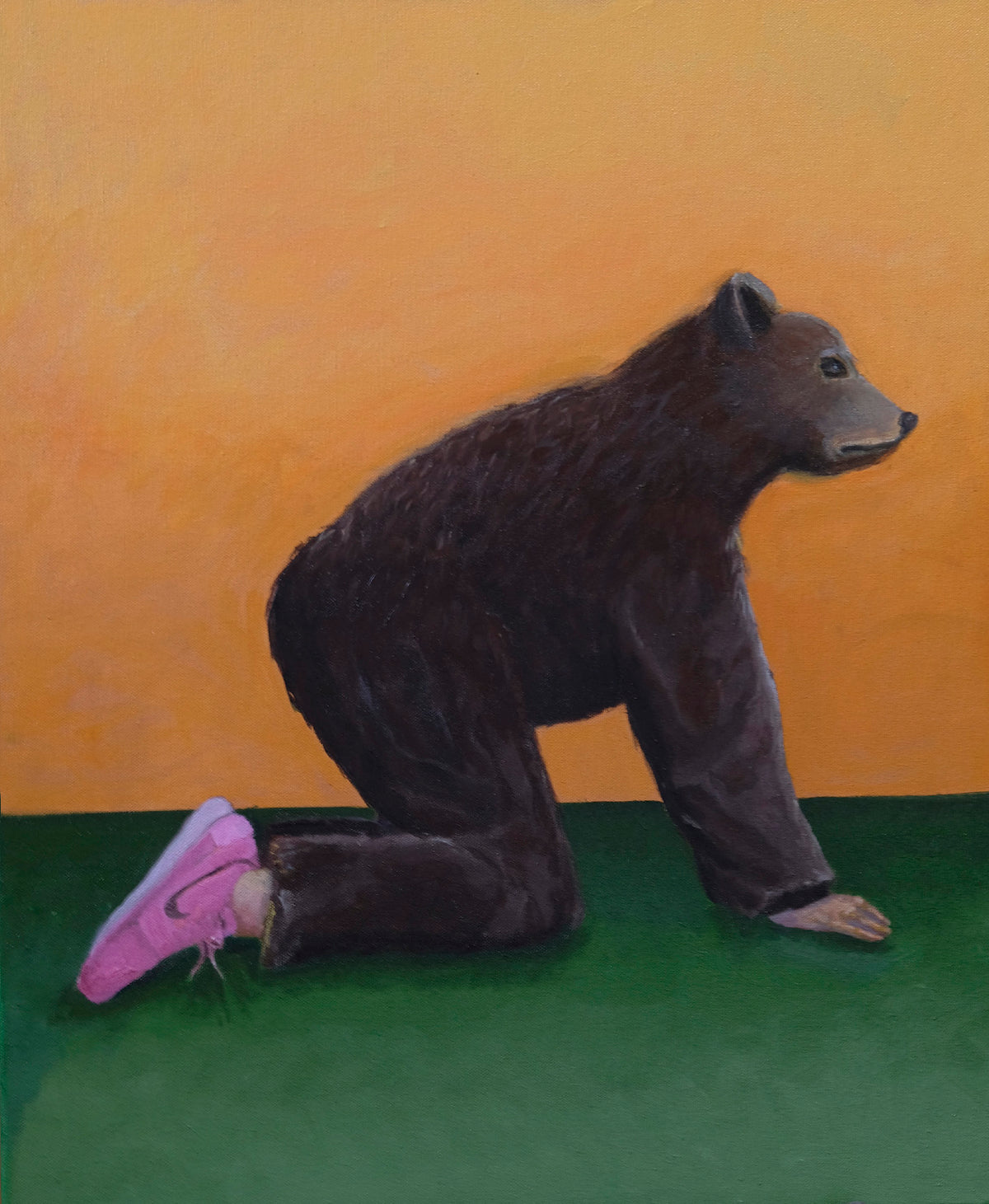 Self portrait with pink runners