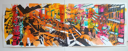 Streets of Pisac, Peru diptych